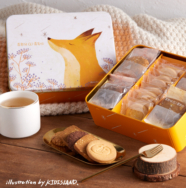 餅乾鐵盒・幸福仰望，產品介紹單片包裝餅乾(口味隨機出貨)×24